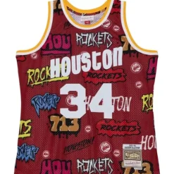 Jerseys Mitchell & Ness -Slap Sticker Swingman Hakeem Olajuwon Houston Rockets 1993-94 Jersey