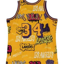 Jerseys Mitchell & Ness -Slap Sticker Swingman Shaquille O'Neal Los Angeles Lakers 1996-97 Jersey