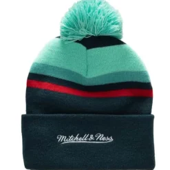Headwear Mitchell & Ness -Stripe Pom Knit Seattle Kraken