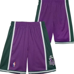 Apparel Mitchell & Ness Big Kids-Swingman Milwaukee Bucks Road Shorts