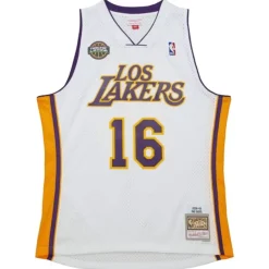 Jerseys Mitchell & Ness -Swingman Pau Gasol Los Angeles Lakers White Los Lakers 2008 Jersey