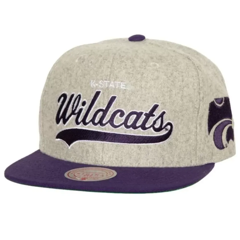 Headwear Mitchell & Ness -Tailsweep 2.0 Melton Snapback V Kansas State University