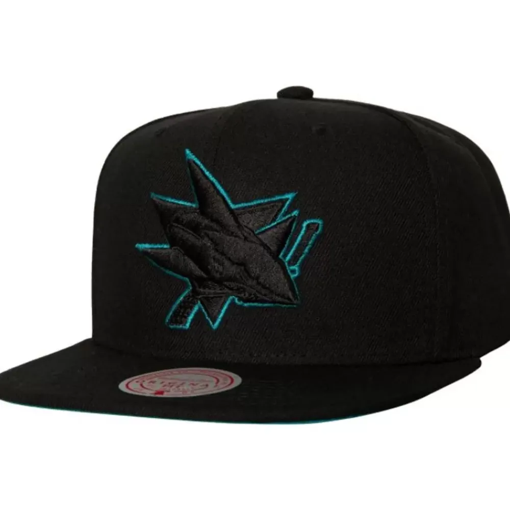 Headwear Mitchell & Ness -Tc Bottoms Snapback San Jose Sharks