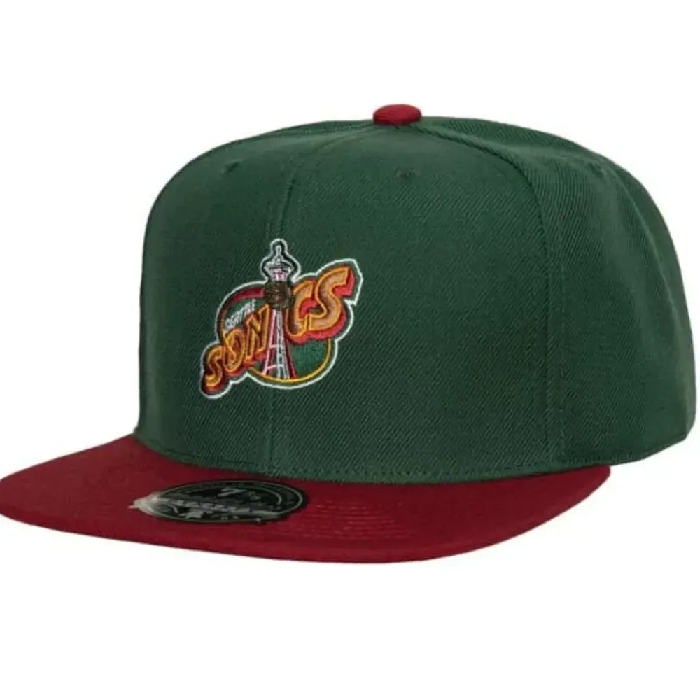 Headwear Mitchell & Ness -Team 2 Tone 2.0 Fitted Hat Hwc Seattle Supersonics