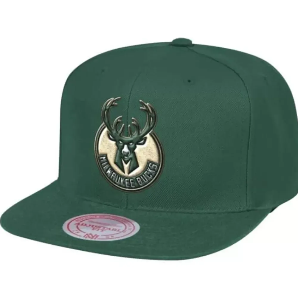 Headwear Mitchell & Ness -Team Ground Snapback Milwaukee Bucks