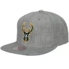 Headwear Mitchell & Ness -Team Heather 2.0 Snapback Milwaukee Bucks