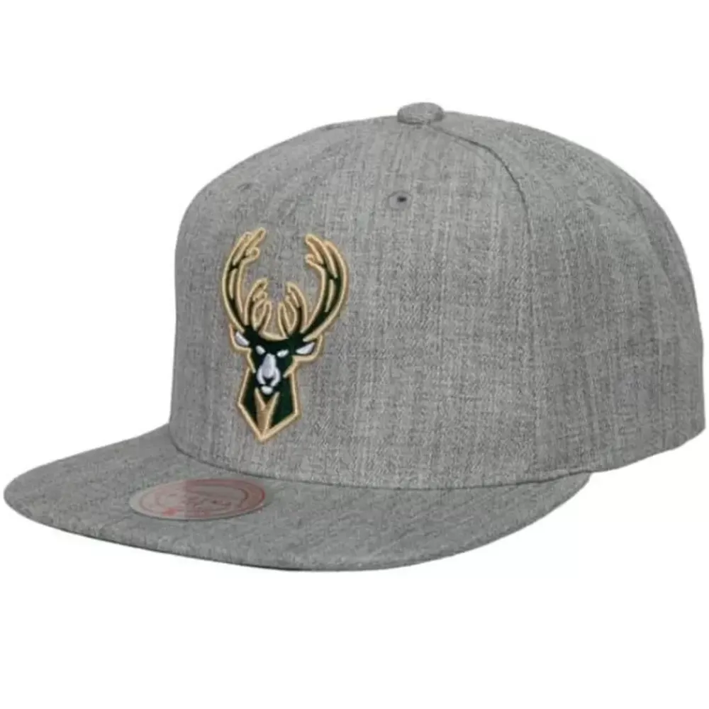 Headwear Mitchell & Ness -Team Heather 2.0 Snapback Milwaukee Bucks