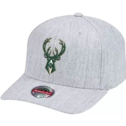 Headwear Mitchell & Ness -Team Heather Classic Red Snapback Milwaukee Bucks