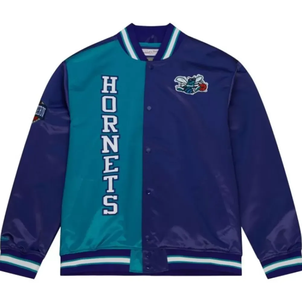 Apparel Mitchell & Ness Jackets & Outerwear-Team Og 2.0 Lightweight Satin Jacket Charlotte Hornets