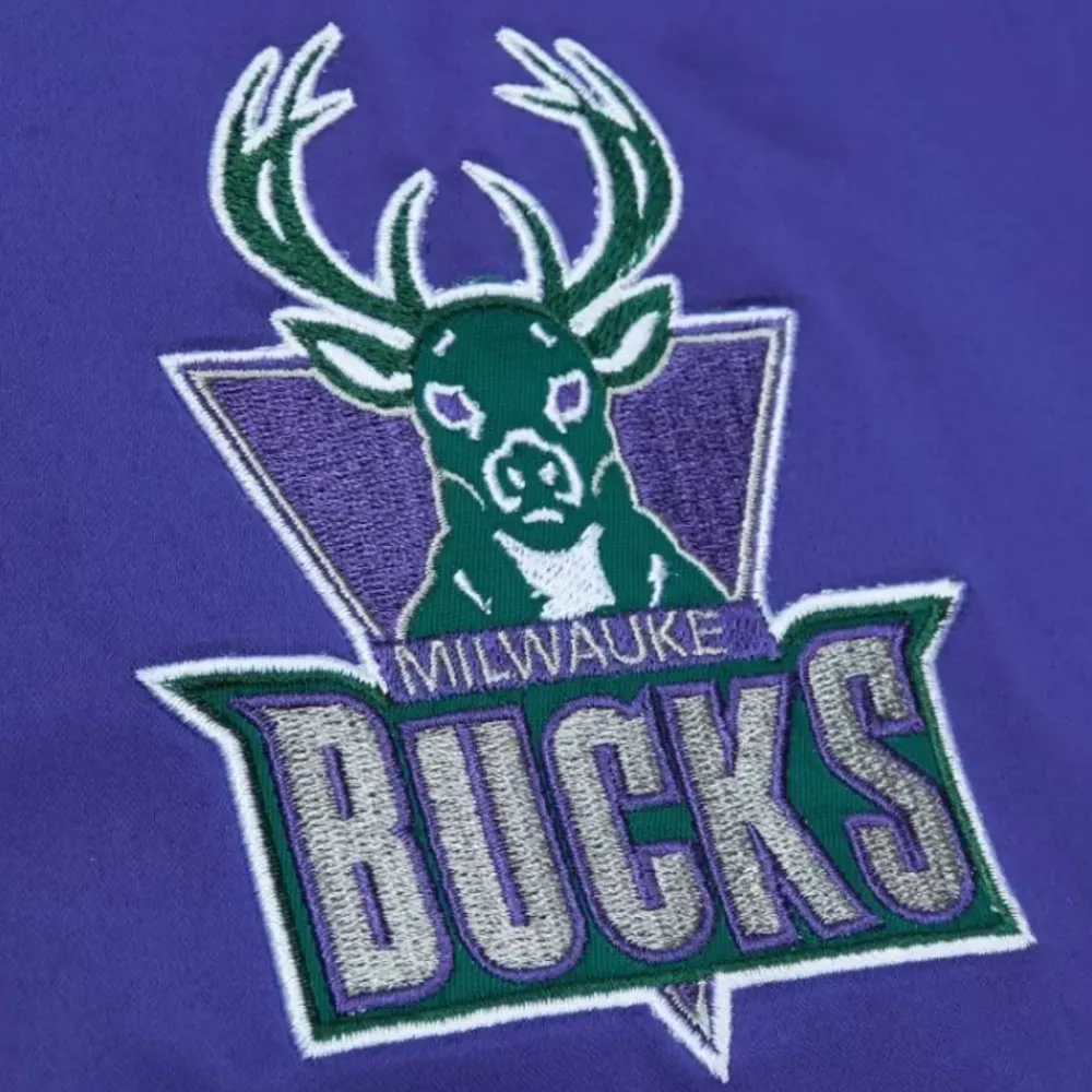 Apparel Mitchell & Ness Jackets & Outerwear-Team Og 2.0 Lightweight Satin Jacket Milwaukee Bucks