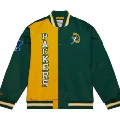 Apparel Mitchell & Ness Jackets & Outerwear-Team Og Lw Satin Jacket Green Bay Packers