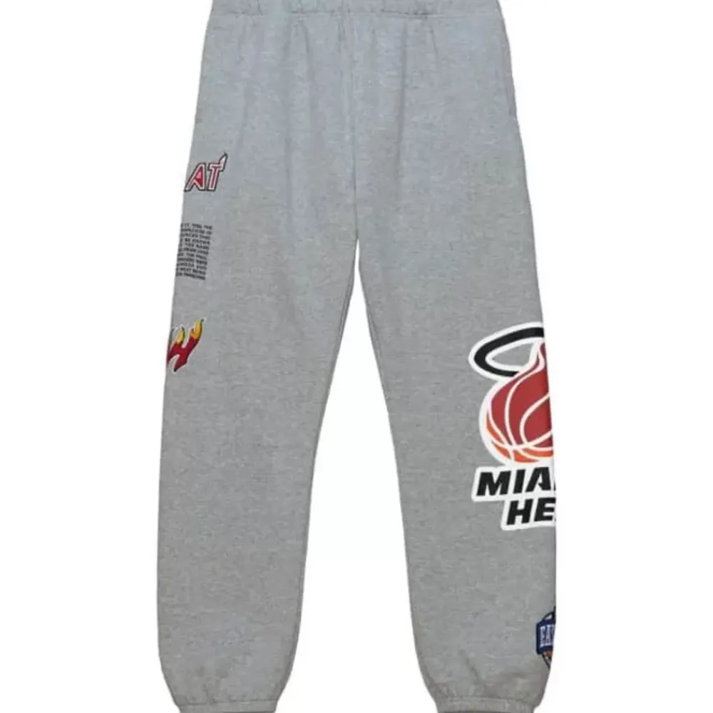 Apparel Mitchell & Ness Pants-Team Origins Fleece Pant Miami Heat