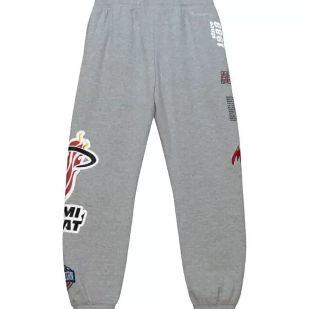Apparel Mitchell & Ness Pants-Team Origins Fleece Pant Miami Heat