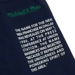 Apparel Mitchell & Ness Shorts-Team Origins Fleece Short Dallas Mavericks