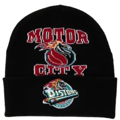 Headwear Mitchell & Ness -Team Origins Knit Hwc Detroit Pistons