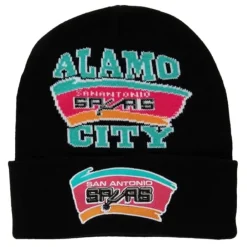 Headwear Mitchell & Ness -Team Origins Knit Hwc San Antonio Spurs