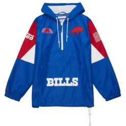Apparel Mitchell & Ness Jackets & Outerwear-Team Origins Pullover Anorak Buffalo Bills