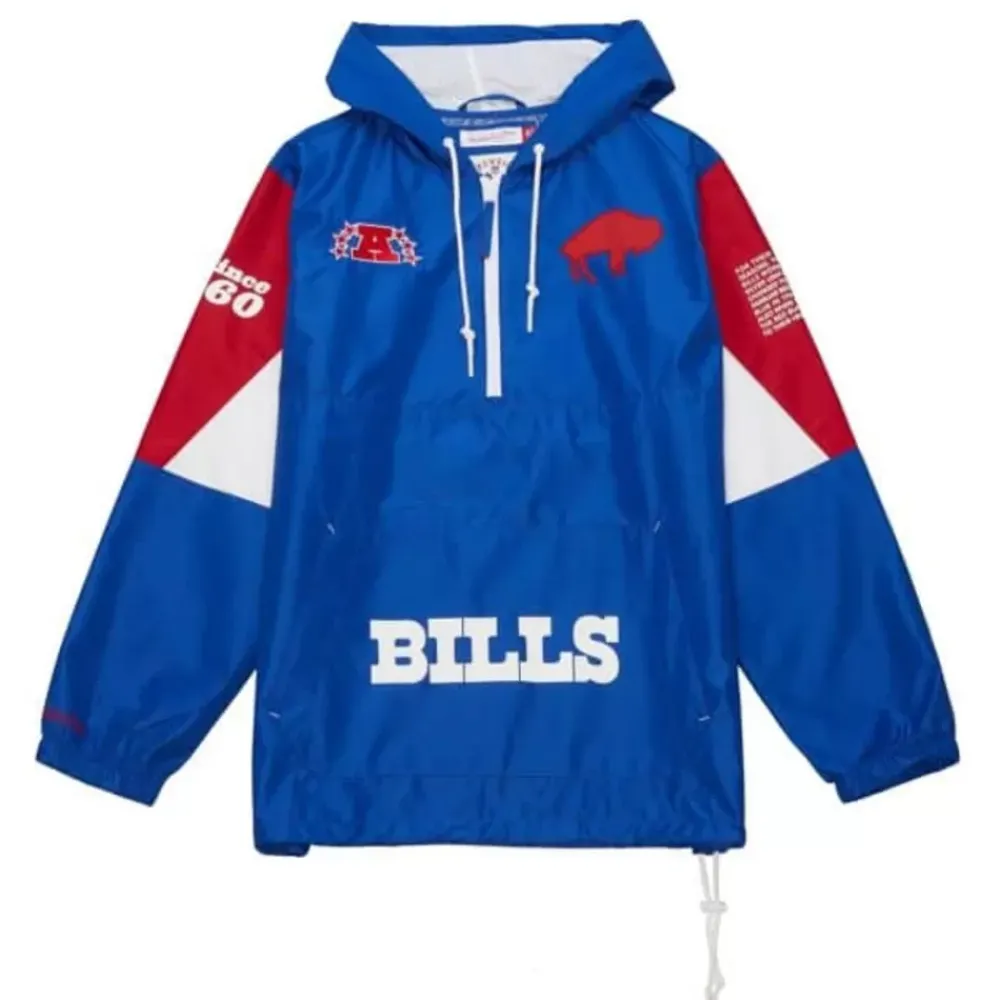 Apparel Mitchell & Ness Jackets & Outerwear-Team Origins Pullover Anorak Buffalo Bills