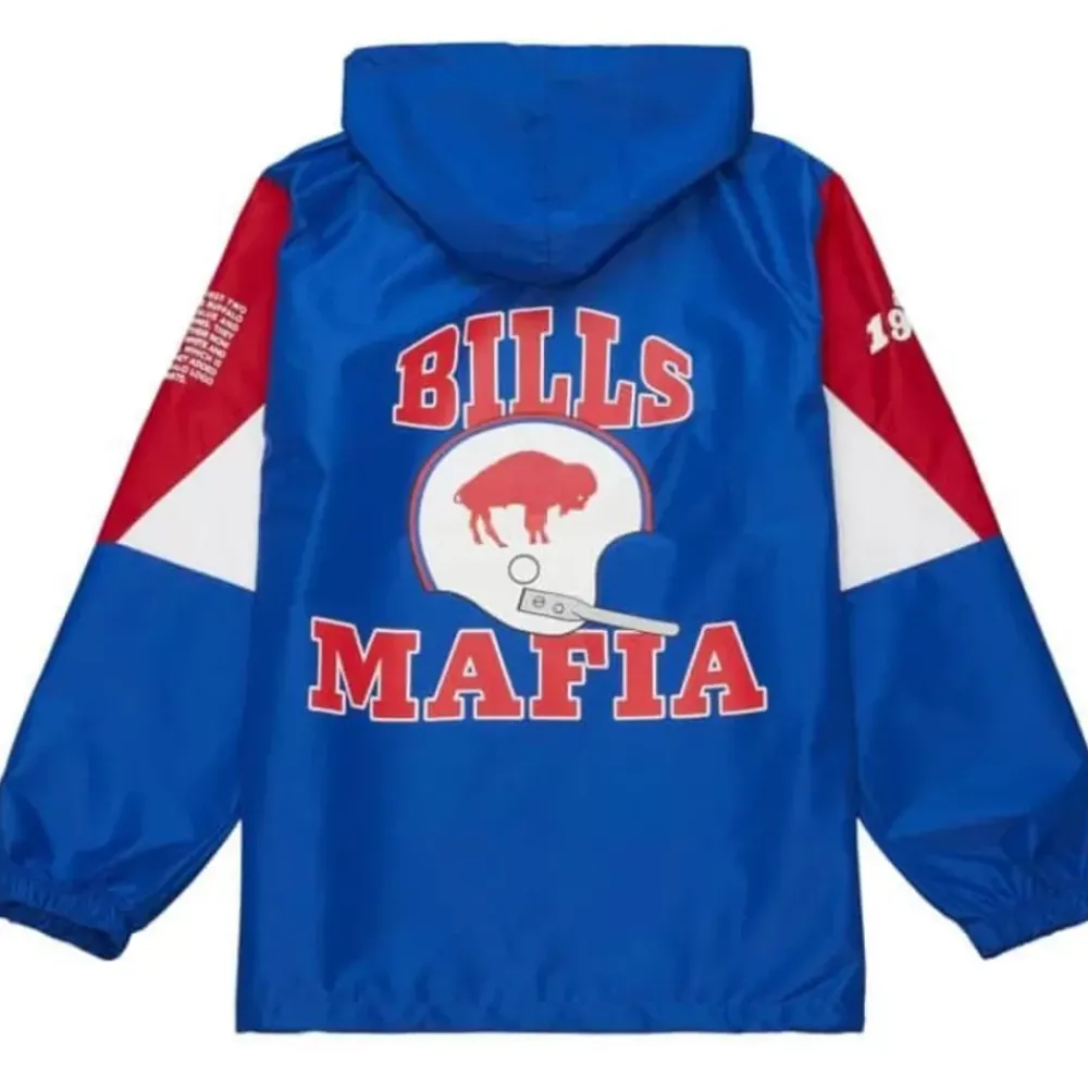 Apparel Mitchell & Ness Jackets & Outerwear-Team Origins Pullover Anorak Buffalo Bills