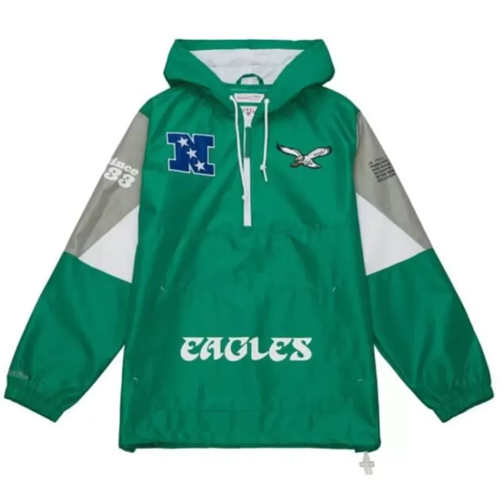 Apparel Mitchell & Ness Jackets & Outerwear-Team Origins Pullover Anorak Philadelphia Eagles