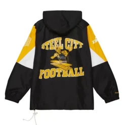 Apparel Mitchell & Ness Jackets & Outerwear-Team Origins Pullover Anorak Pittsburgh Steelers