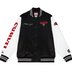 Apparel Mitchell & Ness Jackets & Outerwear-Team Origins Varsity Satin Jacket Atlanta Hawks