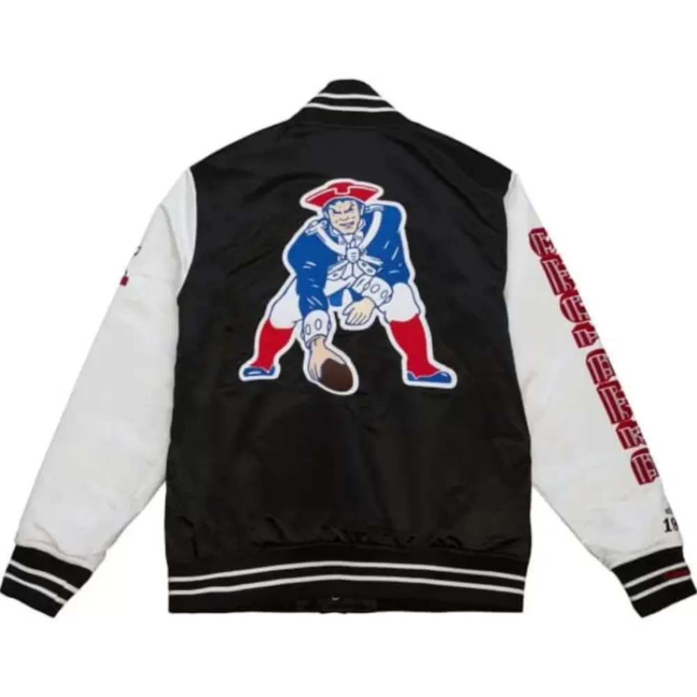 Apparel Mitchell & Ness Jackets & Outerwear-Team Origins Varsity Satin Jacket New England Patriots