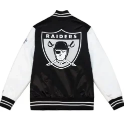 Apparel Mitchell & Ness Jackets & Outerwear-Team Origins Varsity Satin Jacket Oakland Raiders