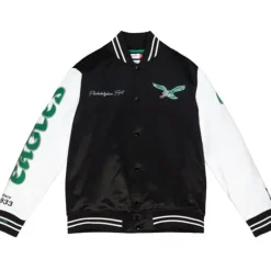 Apparel Mitchell & Ness Jackets & Outerwear-Team Origins Varsity Satin Jacket Philadelphia Eagles