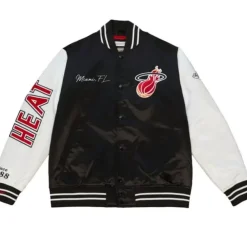 Apparel Mitchell & Ness Jackets & Outerwear-Team Origins Varsity Satin Jacket Miami Heat