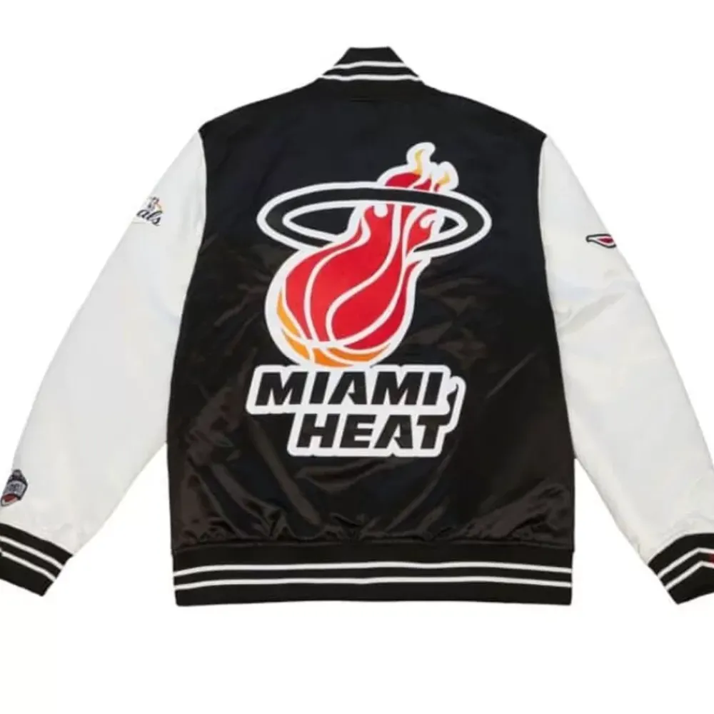 Apparel Mitchell & Ness Jackets & Outerwear-Team Origins Varsity Satin Jacket Miami Heat