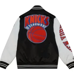 Apparel Mitchell & Ness Jackets & Outerwear-Team Origins Varsity Satin Jacket New York Knicks
