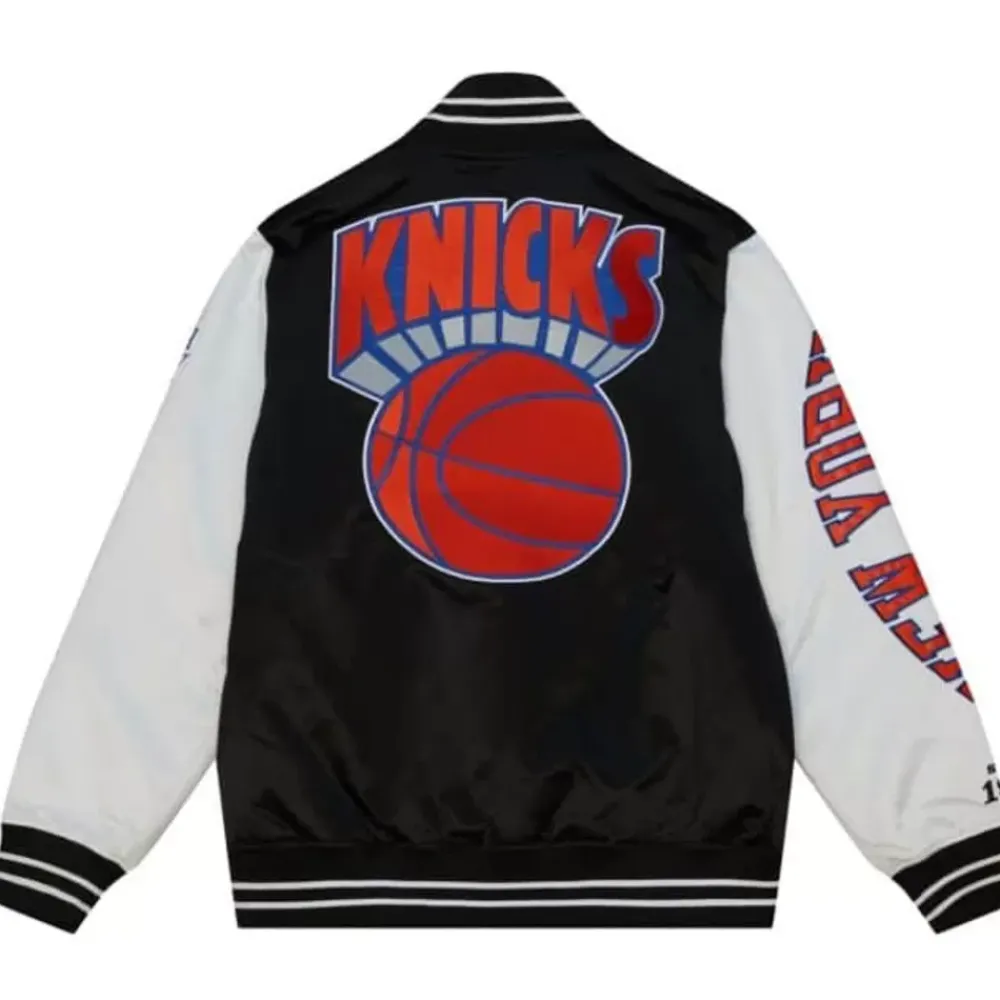 Apparel Mitchell & Ness Jackets & Outerwear-Team Origins Varsity Satin Jacket New York Knicks