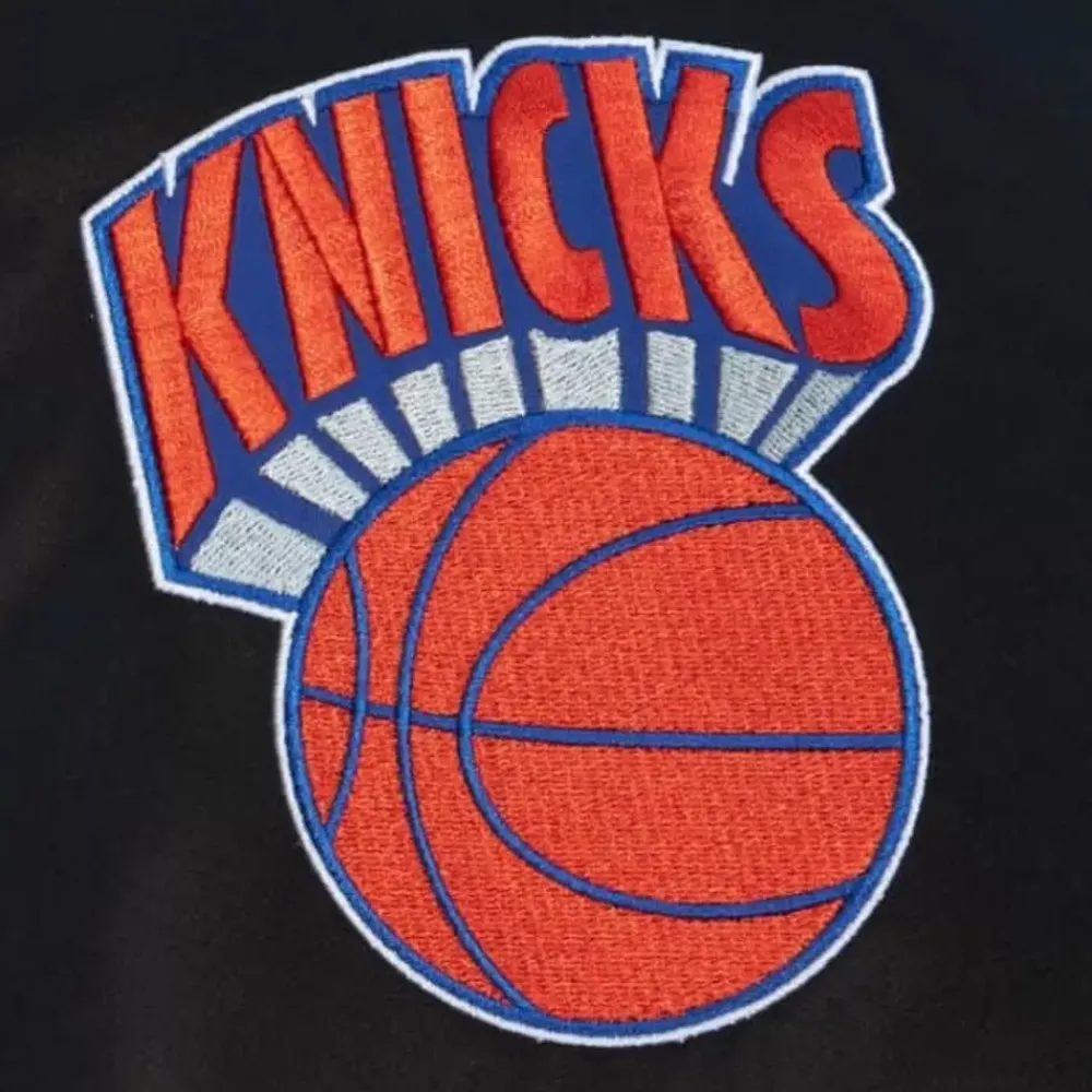 Apparel Mitchell & Ness Jackets & Outerwear-Team Origins Varsity Satin Jacket New York Knicks