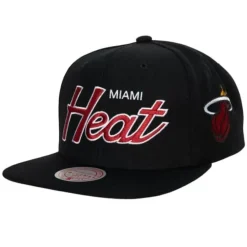 Headwear Mitchell & Ness -Team Script 2.0 Snapback Miami Heat