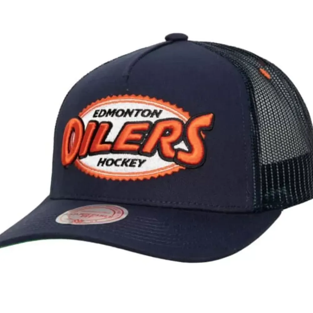 Headwear Mitchell & Ness -Team Seal Trucker Snapback Vintage Edmonton Oilers