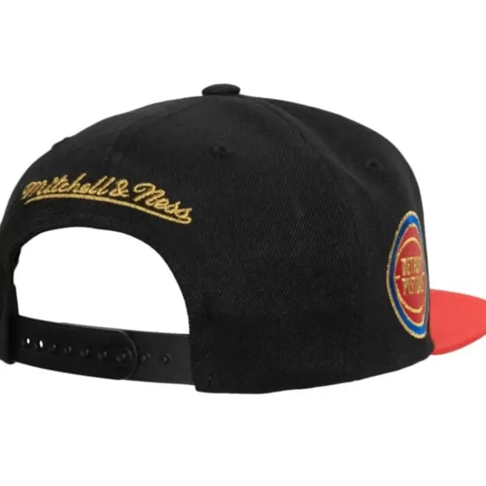 Headwear Mitchell & Ness -75Th Anniversary Gold Snapback Detroit Pistons