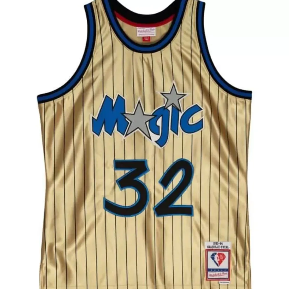 Jerseys Mitchell & Ness -75Th Anniversary Gold Swingman Shaquille O'Neal Orlando Magic 1993-94 Jersey