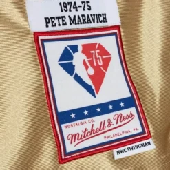 Jerseys Mitchell & Ness -75Th Anniversary Gold Swingman Pete Maravich Utah Jazz 1974-75 Jersey