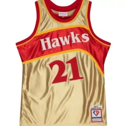 Jerseys Mitchell & Ness -75Th Anniversary Gold Swingman Dominique Wilkins Atlanta Hawks 1986-87 Jersey