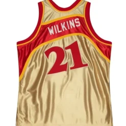Jerseys Mitchell & Ness -75Th Anniversary Gold Swingman Dominique Wilkins Atlanta Hawks 1986-87 Jersey