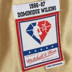 Jerseys Mitchell & Ness -75Th Anniversary Gold Swingman Dominique Wilkins Atlanta Hawks 1986-87 Jersey