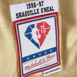 Jerseys Mitchell & Ness -75Th Anniversary Gold Swingman Shaquille O'Neal Los Angeles Lakers 1996-97 Jersey