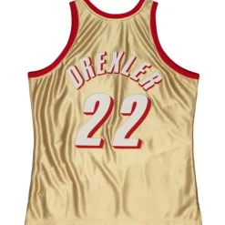 Jerseys Mitchell & Ness -75Th Anniversary Gold Swingman Clyde Drexler Portland Trail Blazers 1991-92 Jersey