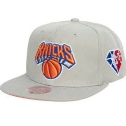 Headwear Mitchell & Ness -75Th Silver Snapback New York Knicks