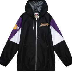 Apparel Mitchell & Ness Jackets & Outerwear-Throw It Back Full Zip Windbreaker Los Angeles Lakers
