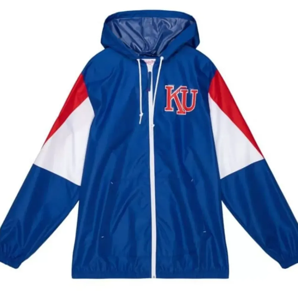 Apparel Mitchell & Ness Jackets & Outerwear-Throw It Back Full Zip Windbreaker University Of Kansas