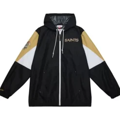 Apparel Mitchell & Ness Jackets & Outerwear-Throw It Back Full Zip Windbreaker New Orleans Saints