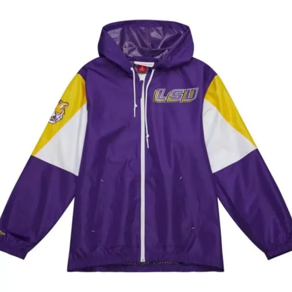 Apparel Mitchell & Ness Jackets & Outerwear-Throw It Back Full Zip Windbreaker Louisiana State University