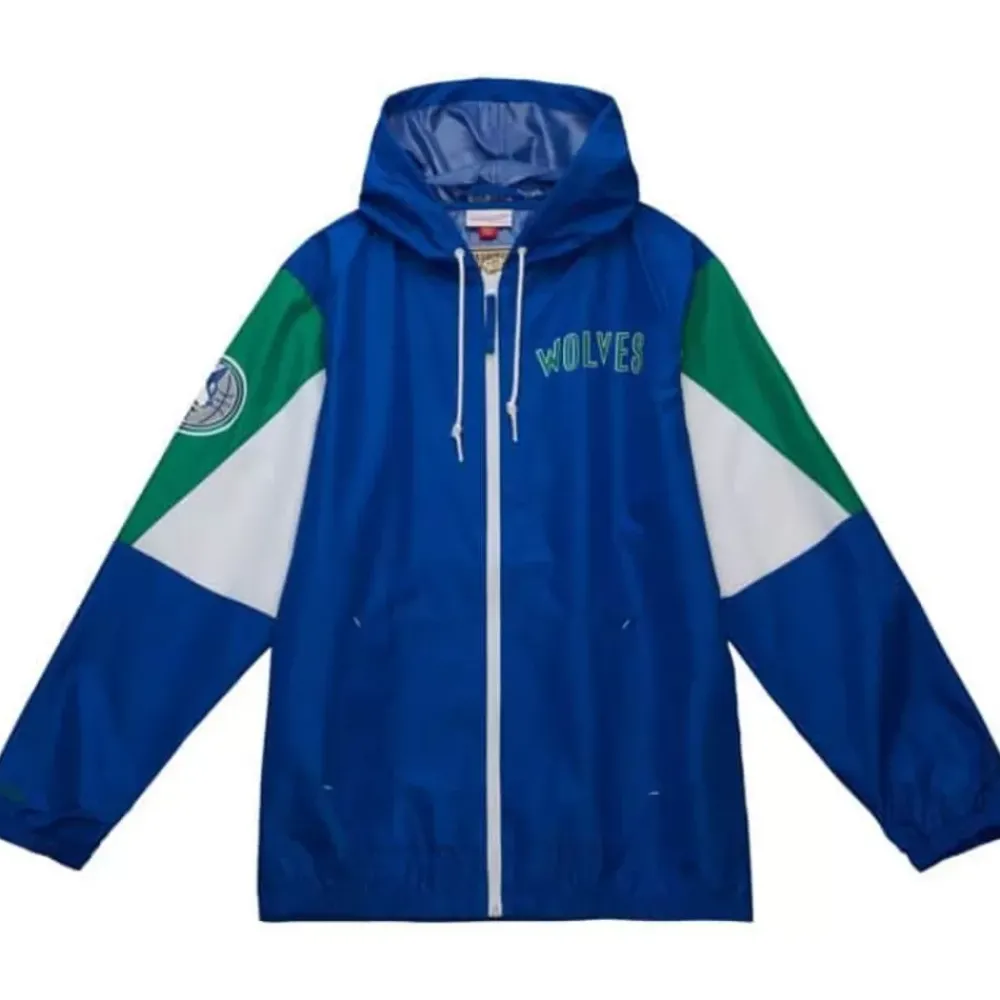 Apparel Mitchell & Ness Jackets & Outerwear-Throw It Back Full Zip Windbreaker Minnesota Timberwolves
